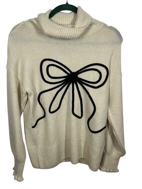 1. State women’s cream bow sweater cowl neck size XS New w/tags